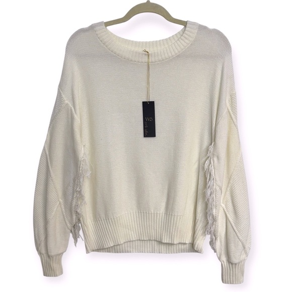 Anthropologie: W5 Women’s Cream Textured Sweater Size L *223 - Picture 2 of 4